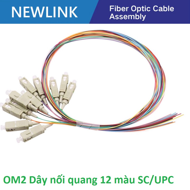 Dây nối quang 12 màu bó mềm SC/UPC Simplex 50/125 Multi-mode OM2 Newlink